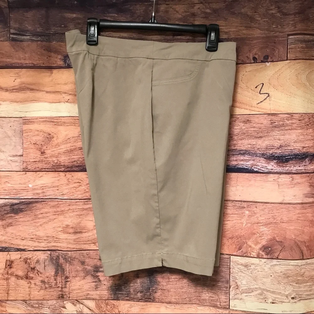 Kim Rogers Tan Stretch Shorts - Picture 1 of 8